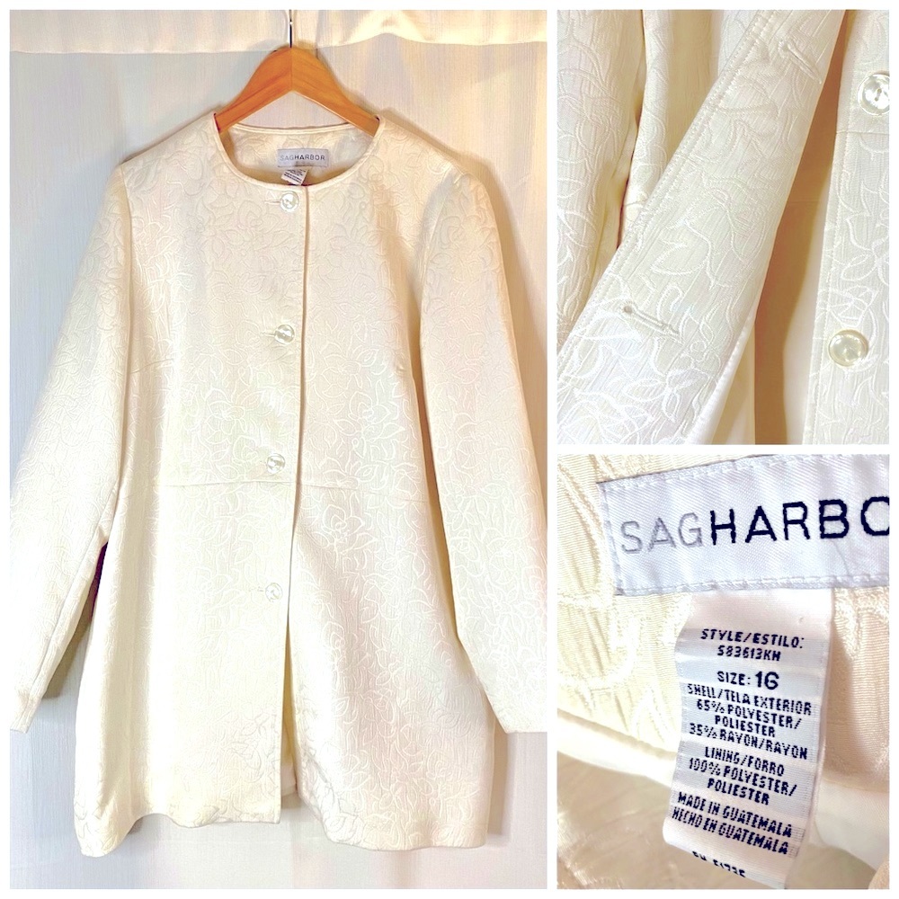Sag Harbor 🌸 Longline Ivory Blazer Jacket